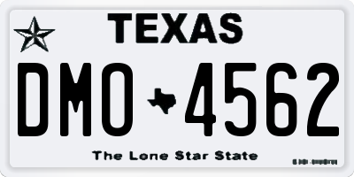 TX license plate DMO4562