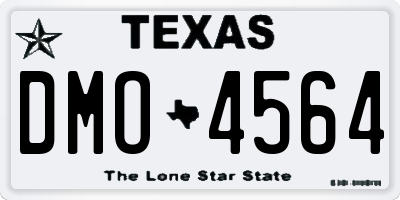 TX license plate DMO4564