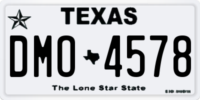 TX license plate DMO4578