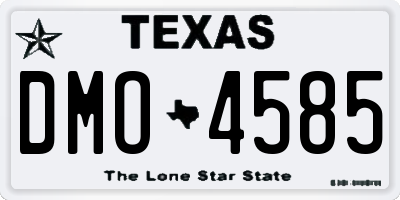 TX license plate DMO4585