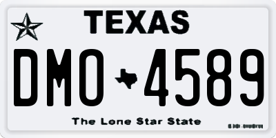 TX license plate DMO4589