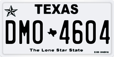 TX license plate DMO4604