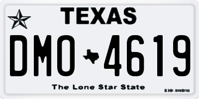 TX license plate DMO4619