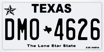 TX license plate DMO4626
