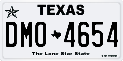 TX license plate DMO4654