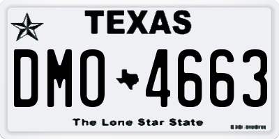 TX license plate DMO4663