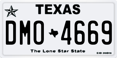 TX license plate DMO4669