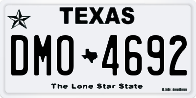 TX license plate DMO4692