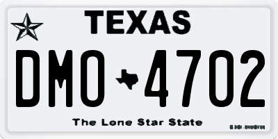 TX license plate DMO4702