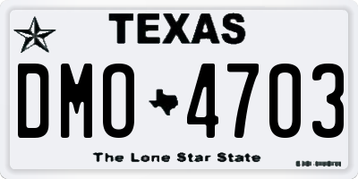 TX license plate DMO4703
