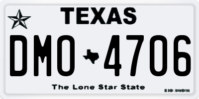 TX license plate DMO4706