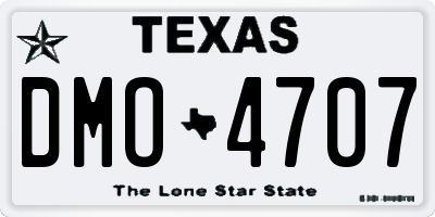 TX license plate DMO4707