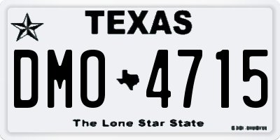 TX license plate DMO4715