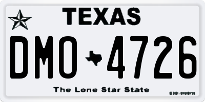 TX license plate DMO4726