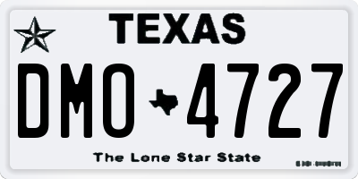 TX license plate DMO4727