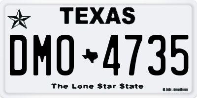 TX license plate DMO4735