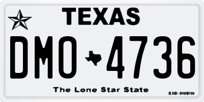 TX license plate DMO4736