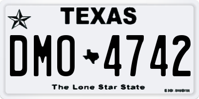 TX license plate DMO4742