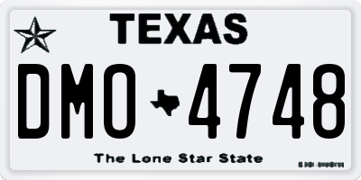 TX license plate DMO4748