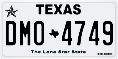 TX license plate DMO4749
