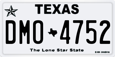 TX license plate DMO4752