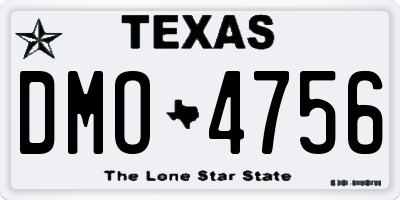 TX license plate DMO4756