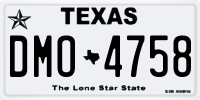 TX license plate DMO4758