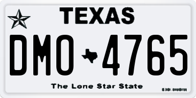 TX license plate DMO4765