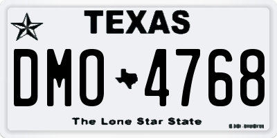 TX license plate DMO4768