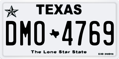 TX license plate DMO4769