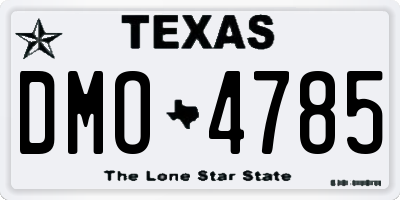 TX license plate DMO4785