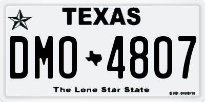 TX license plate DMO4807