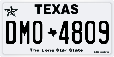 TX license plate DMO4809