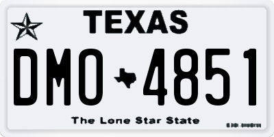 TX license plate DMO4851