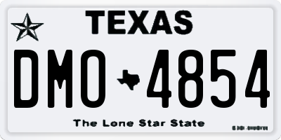 TX license plate DMO4854