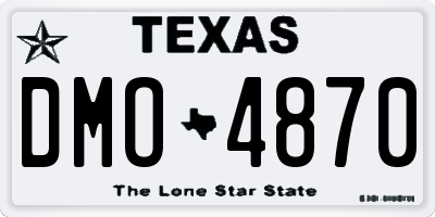 TX license plate DMO4870