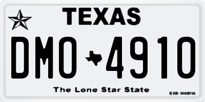 TX license plate DMO4910