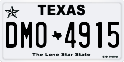 TX license plate DMO4915