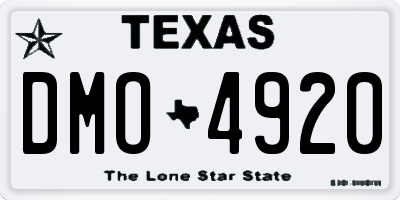 TX license plate DMO4920