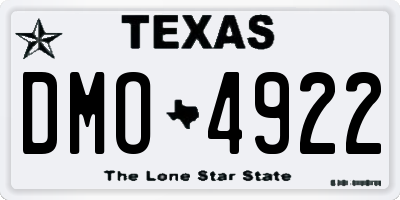 TX license plate DMO4922