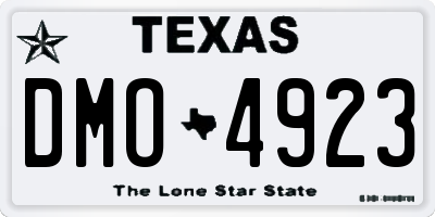 TX license plate DMO4923