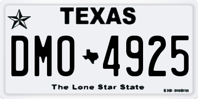 TX license plate DMO4925