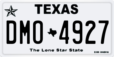 TX license plate DMO4927