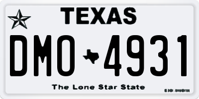 TX license plate DMO4931