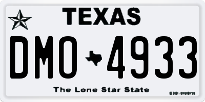TX license plate DMO4933