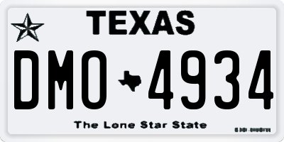 TX license plate DMO4934