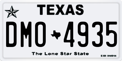 TX license plate DMO4935