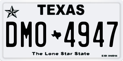 TX license plate DMO4947