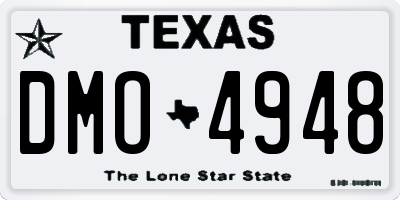 TX license plate DMO4948