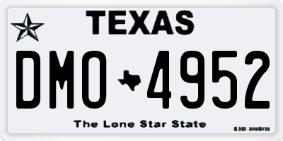 TX license plate DMO4952